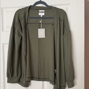 Blu Pepper Olive Cardigan Sweater